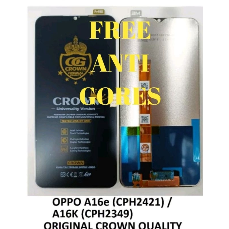 Lcd Torchscreen Hp Fullsett Oppo A16E / Oppo A16k. Original Crown Quality. Free Dus Packing & Bubble