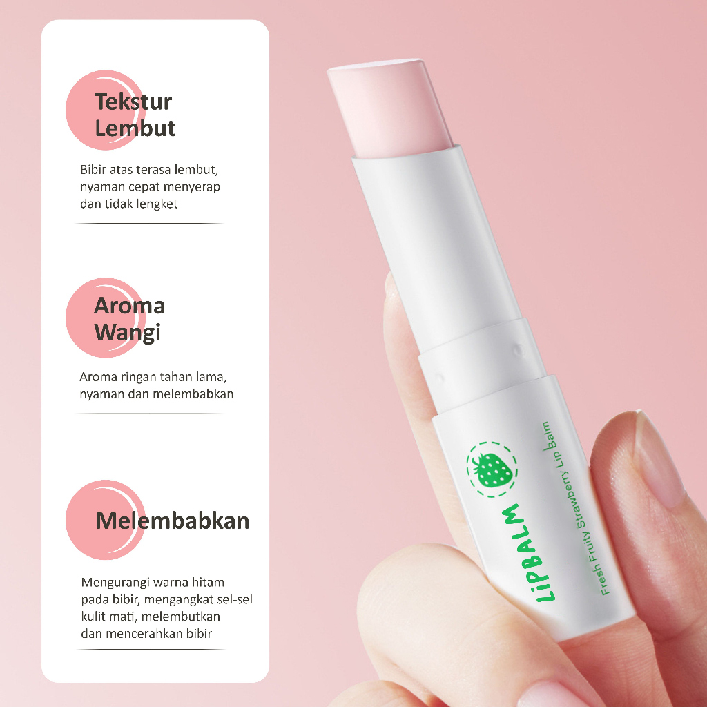 Lip Balm Lips Care Moisturizing Pelembab Bibir Wanita Original Fruit 4 rasa