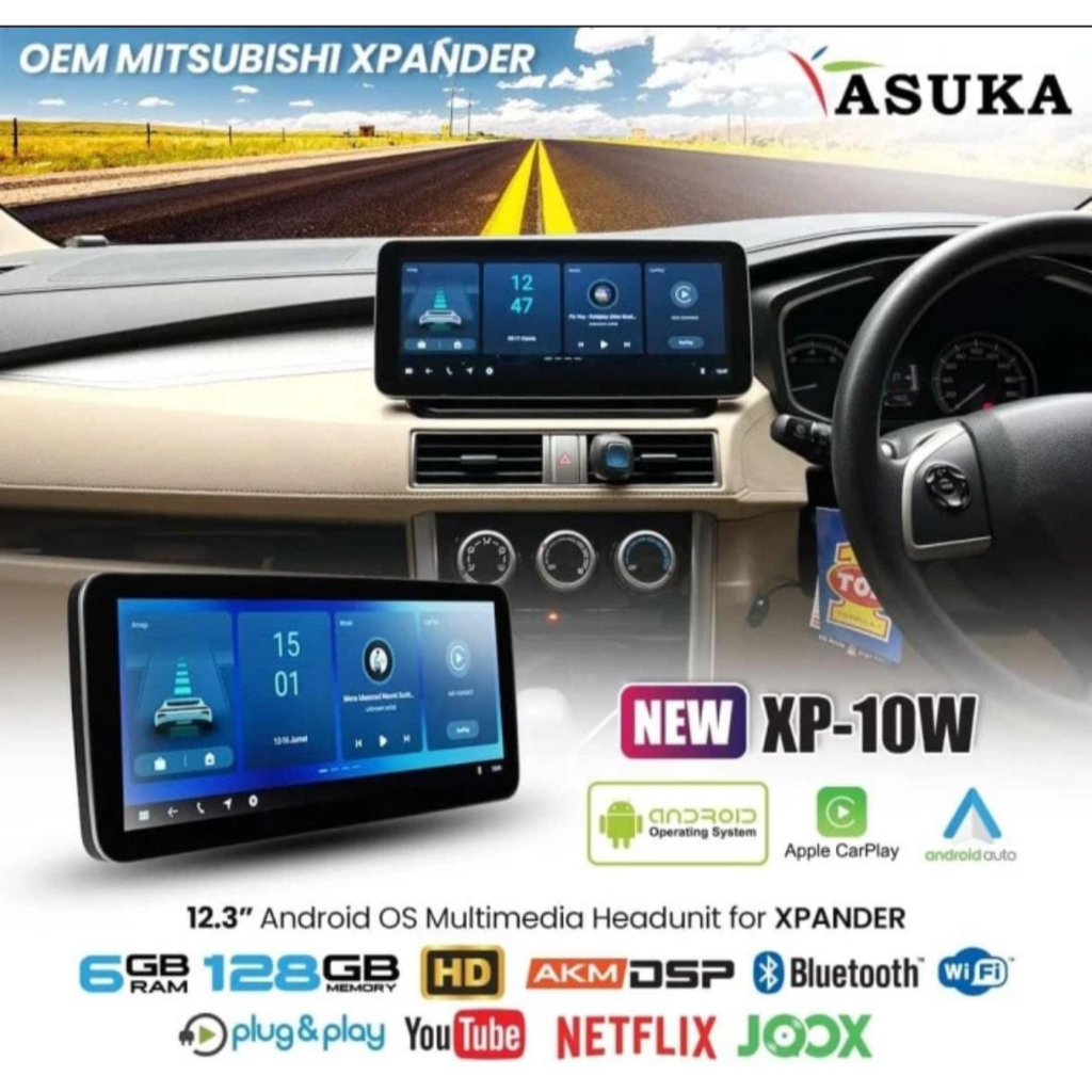 Head Unit Android Asuka New XP-10W OEM Xpander Ram 6/128GB