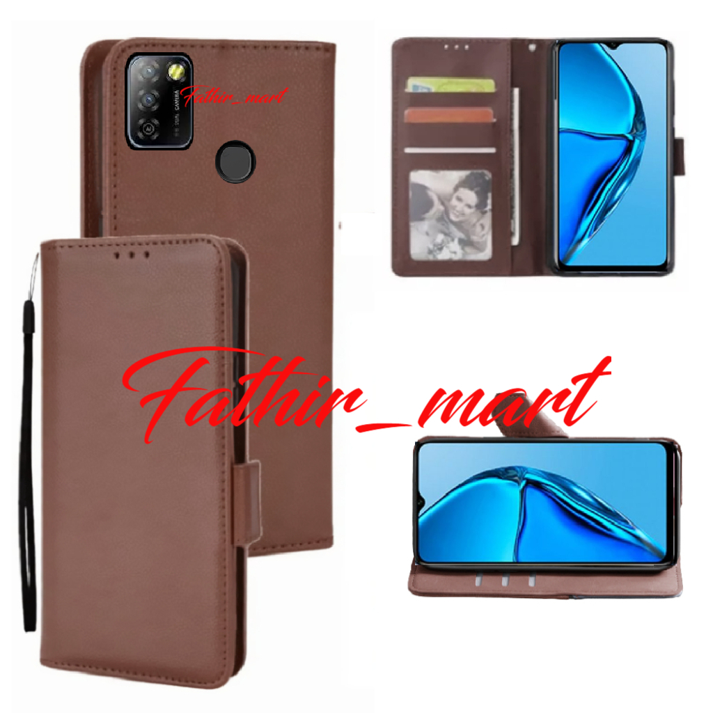 Case Dompet Hp INFINIX SMART 5 Leather Flipcase Cover Kulit Casing Dompet