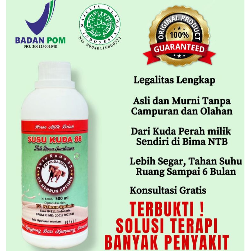 

SUSU KUDA LIAR (BPOM) Langsung dari pemerah susu kuda PASTI TERJAMIN