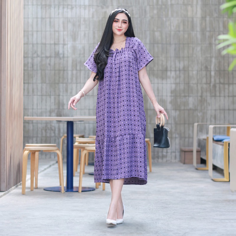 DASTER ANDIN ARAB FUJI FULKA DRESS || BAHAN KRINGKEL PREMIUM || MODEL KRAH SMOKE LD 110