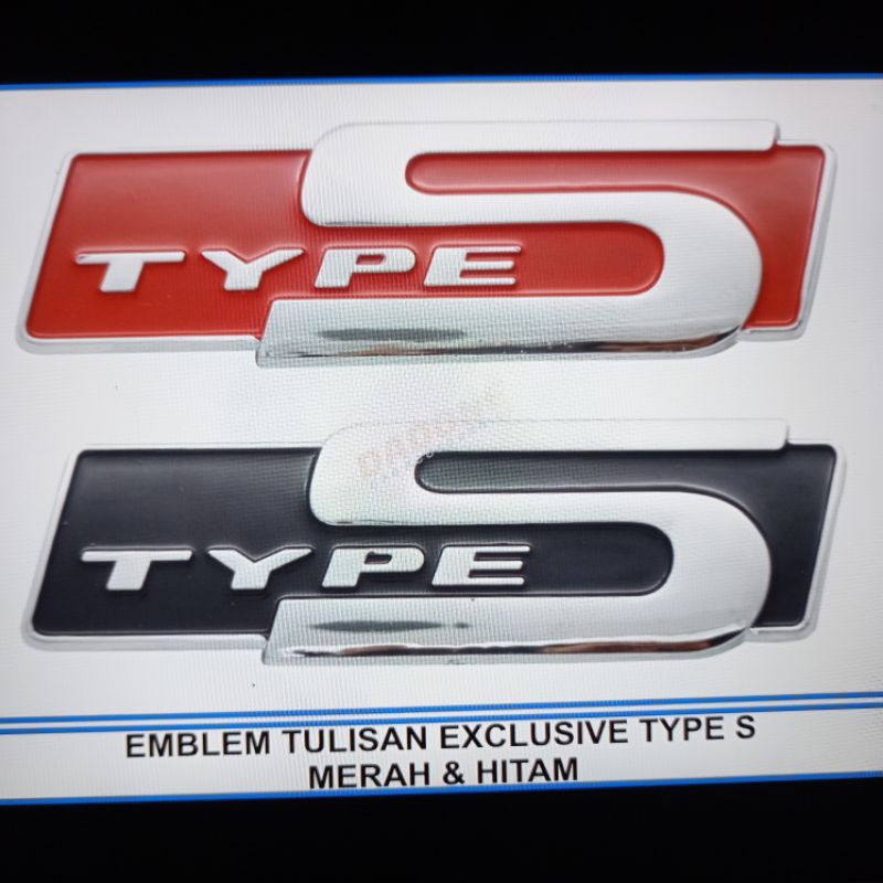 emblem tulisan toyota avanza tipe s merah hitam tempel mobil besi plat