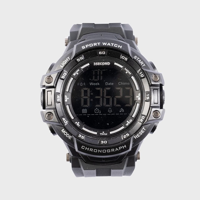 3Second Jam Tangan Digital Pria Multifungsi Anti Air Sport Watch Water Ressitant Quartz Hitam 490123