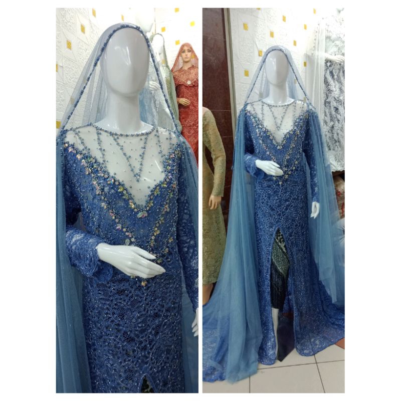 kebaya pengantin belah depan