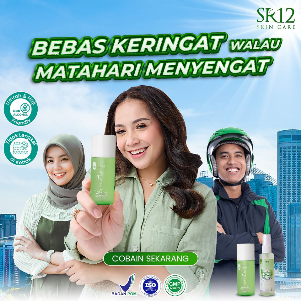 Deodorant Spray SR12 Herbal Ampuh atasi Bau Badan Keringat Berlebih Mencerahkan Ketiak BPOM 60 ml
