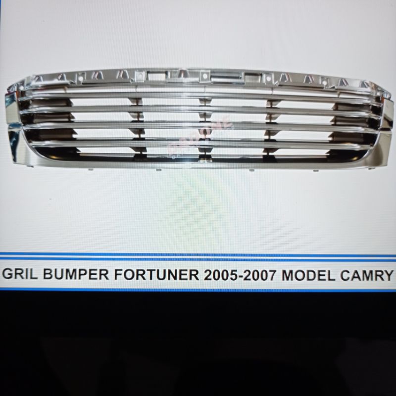 gril grille bumper depan toyota fortuner 2005 2006 2007 model camry chrome crome