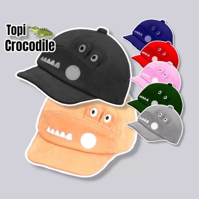 Topi Anak Crocodile/ Topi Anak Aligator Usia 0-2 Tahun