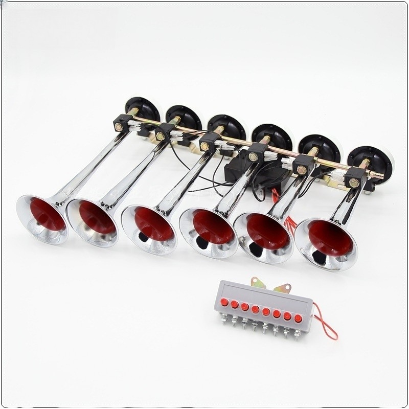 KLAKSON BASURI TELOLET 6 CORONG HORN TECH MARCOPOLO 12V 24V TRUK VARIASI 8 SUARA