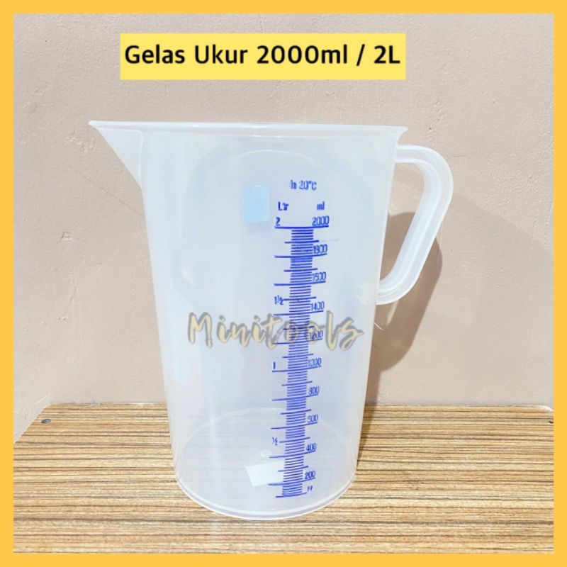 Gelas Ukur 2000ml / Gelas Ukur 2 L / Gelas Takaran Plastik 2L / Green Leaf 1832