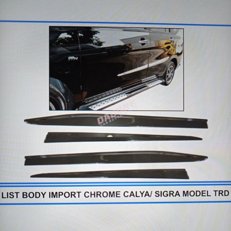 lis body bodi samping mobil toyota calya / sigra temepl chrome crome