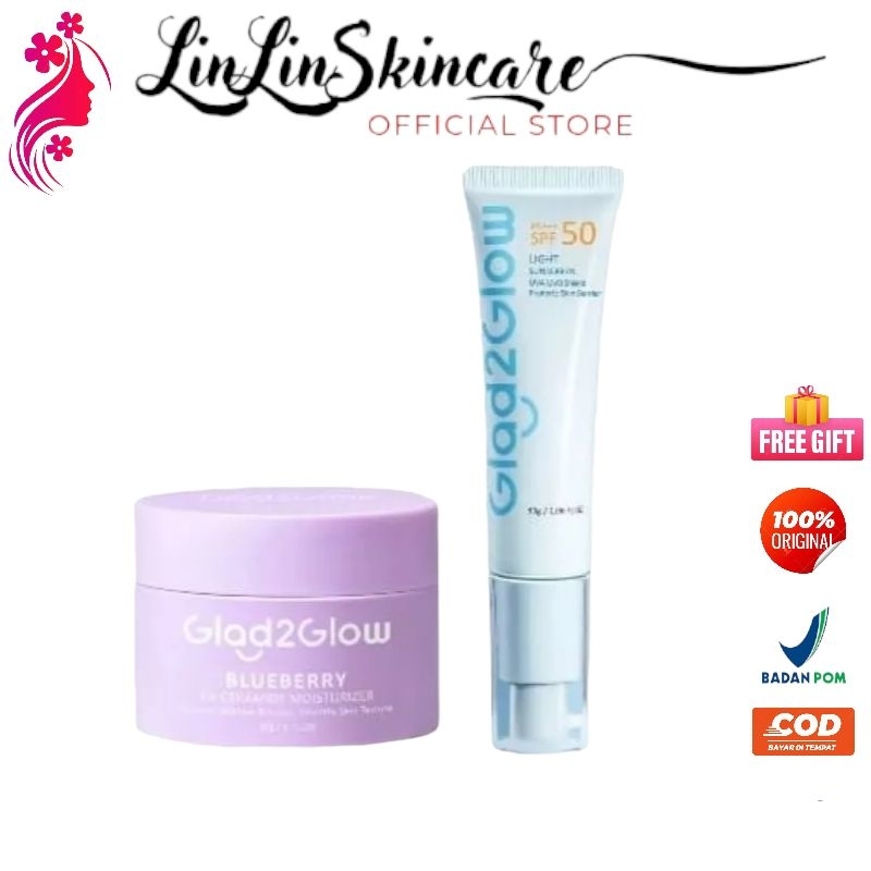GLAD2GLOW PAKET GLOWING BLUEBERRY MOISTURIZER + SUNSCREEN GEL