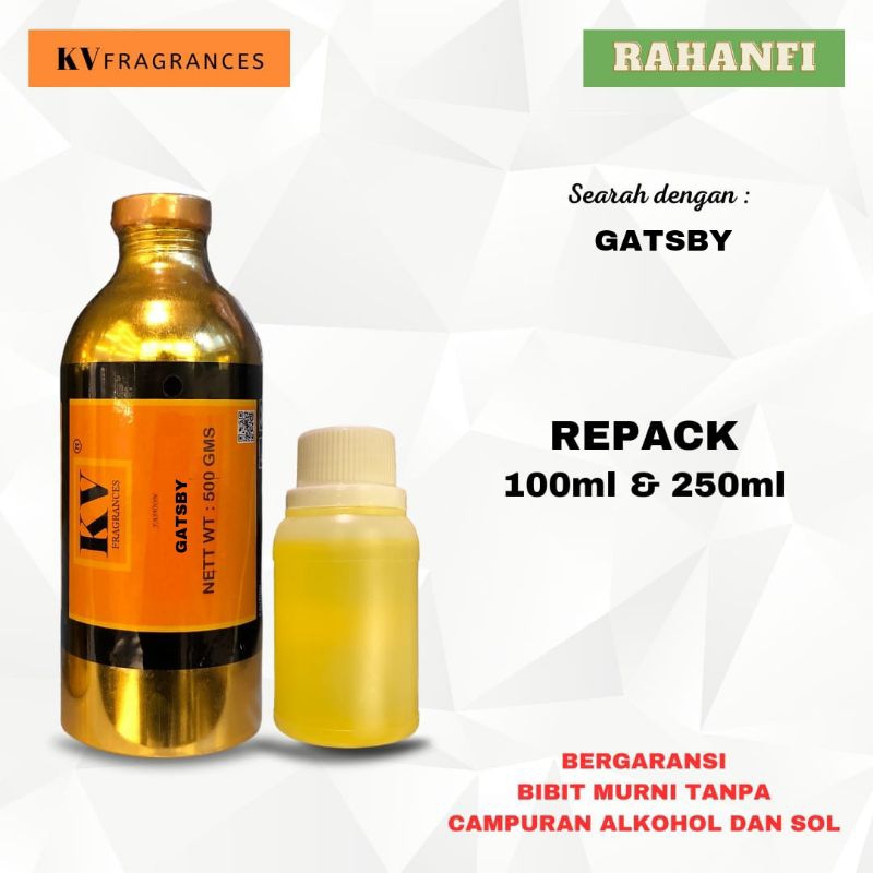 BIBIT PARFUM MURNI GATSBY  KV SEARAH DENGAN GATSBY REPACK 100ml / PARFUM PRIA WANITA TAHAN LAMA / PA