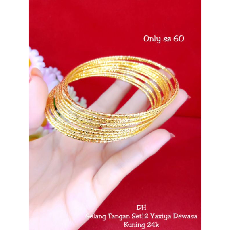 gelang keroncong set 12 lapis emas 24k