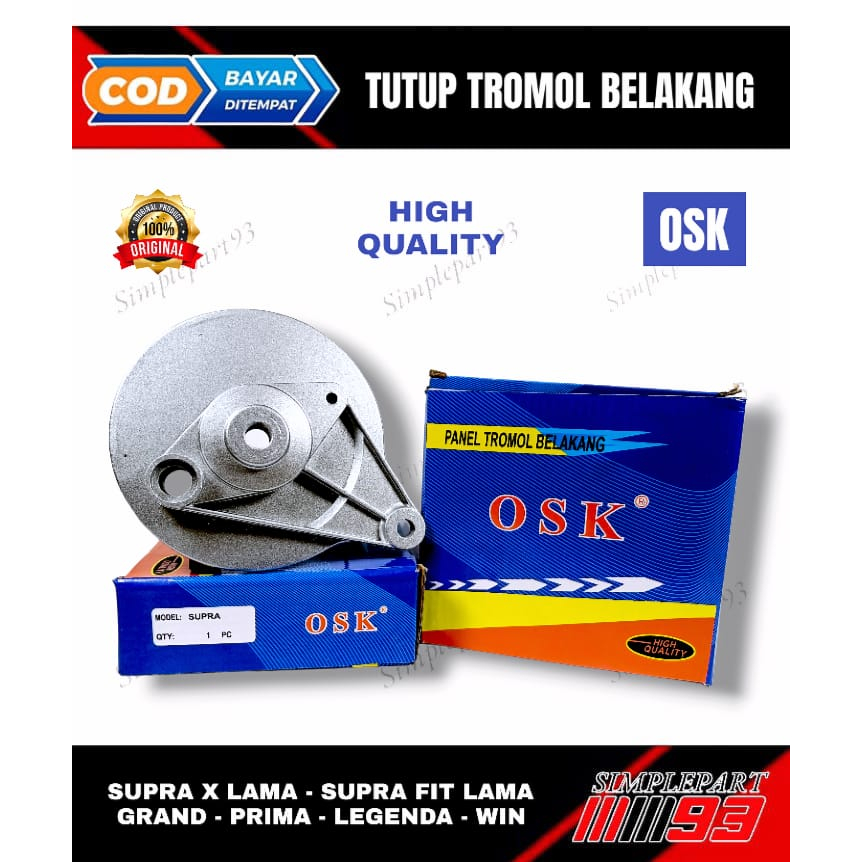 TUTUP TROMOL / PANEL TROMOL [ SILVER ] BELAKANG - SUPRA X LAMA , SUPRA FIT LAMA , GRAND , PRIMA , LE