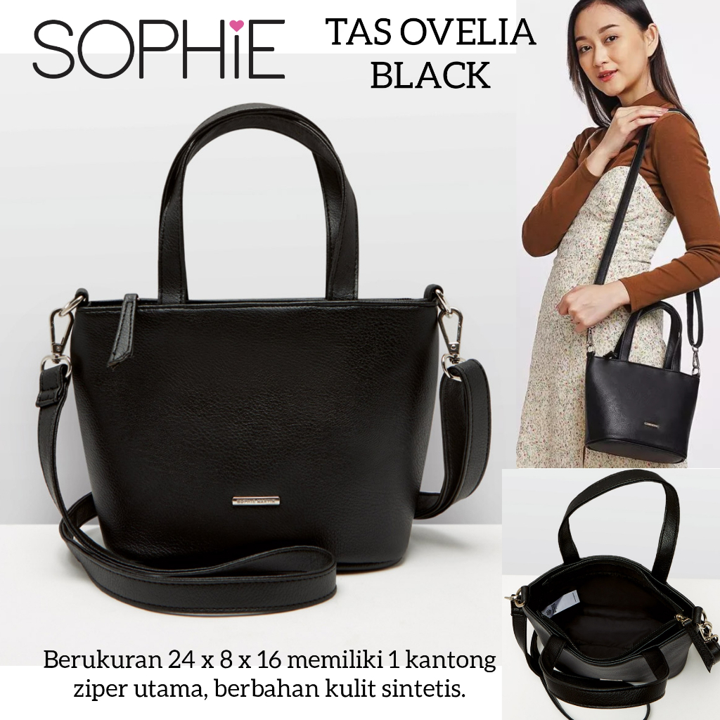 TAS OVELIA BLACK BROWN SOPHIE MARTIN PARIS PROMO TAS SELEMPANG COKLAT HITAM WANITA BAG