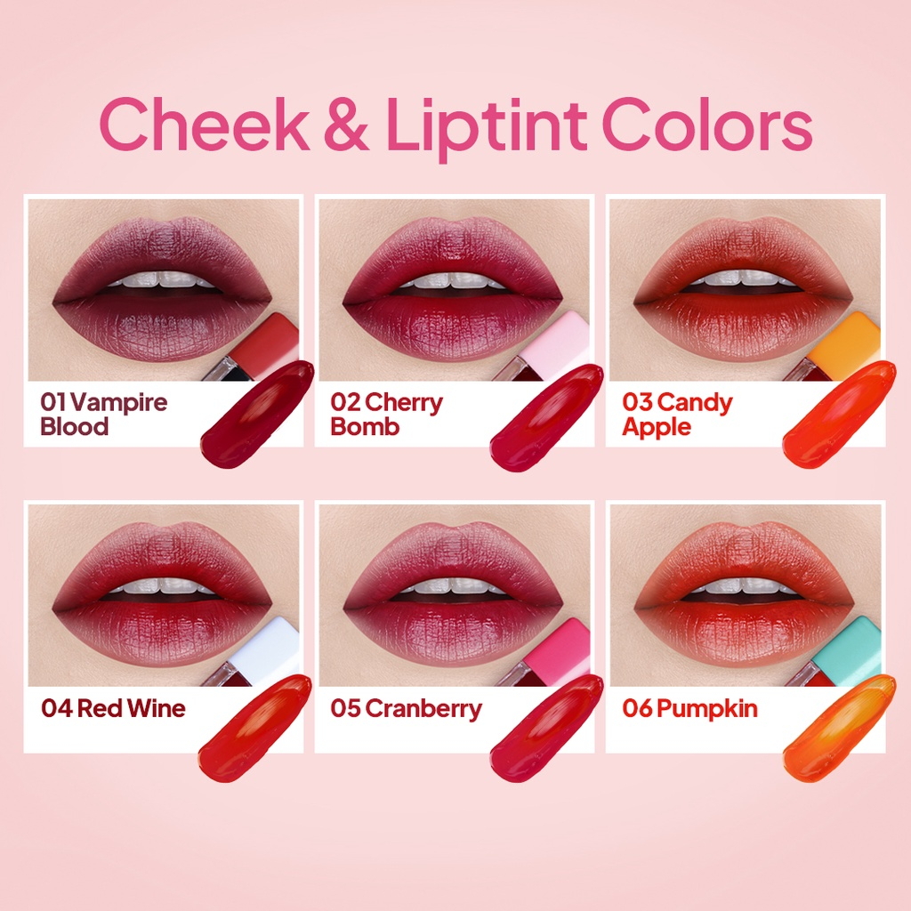 Implora Cheek &amp; Liptint 5.5gr BPOM | Lip Tint Implora 6 Varian 100% Original