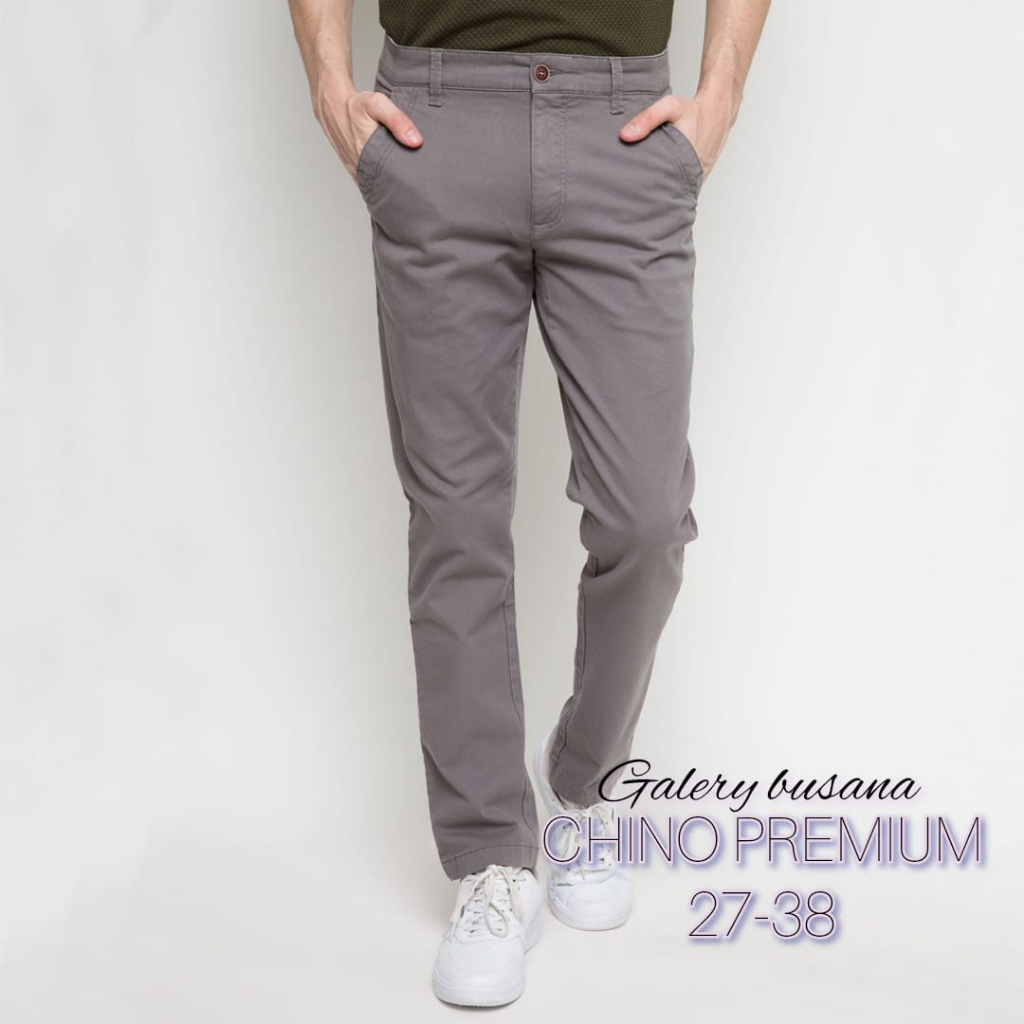 Murah celana chino panjang/ kain slimfit melar 27-38 berkualitas celana pria termurah