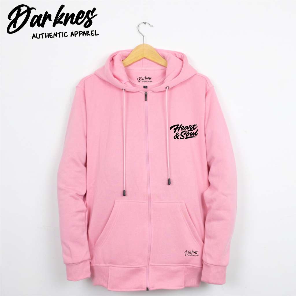jaket sweater hoodie pria distro original darkness aesthetic bahan tebal motif heart &amp; soul sablon smple bisa cod bayar ditempat hodie oversize cowok cewek style kekinian switer zipper size jumbo M L XL XXL