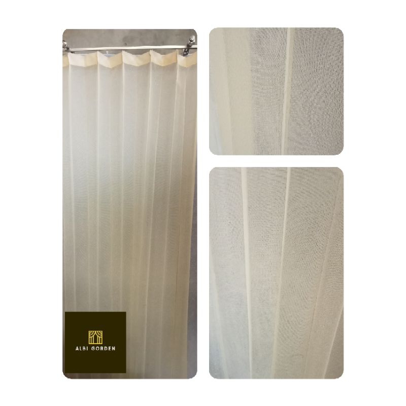 vitrase polos Motif Transparan Gorden siang Gorden plisket