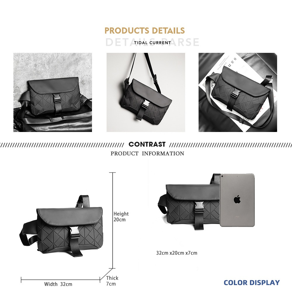 Tas Selempang Pria Kulit PU Tas Jalan Sling Bag leather TP-XM-4086