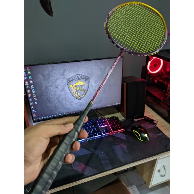 Raket Badminton Hundred HNDRD Primearmour 800 Purple Gold Bekas Second