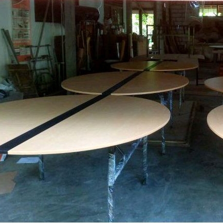 folding desk round table meja lipat bulat bundar diameter 150