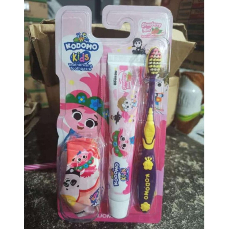 kodomo sikat gigi + pasta gigi anak