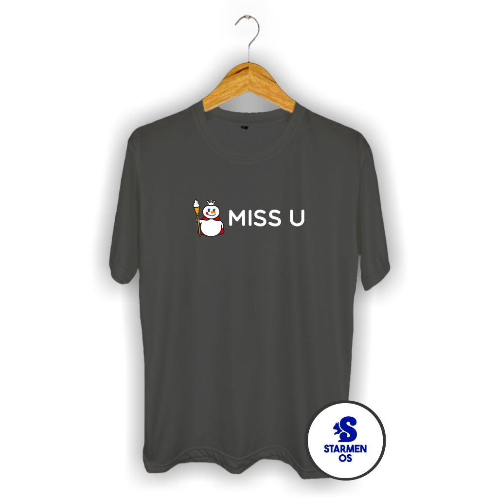 Kaos Distro Pria T-Shirt Motif Kata Kata Logo MISS U / MlXUE