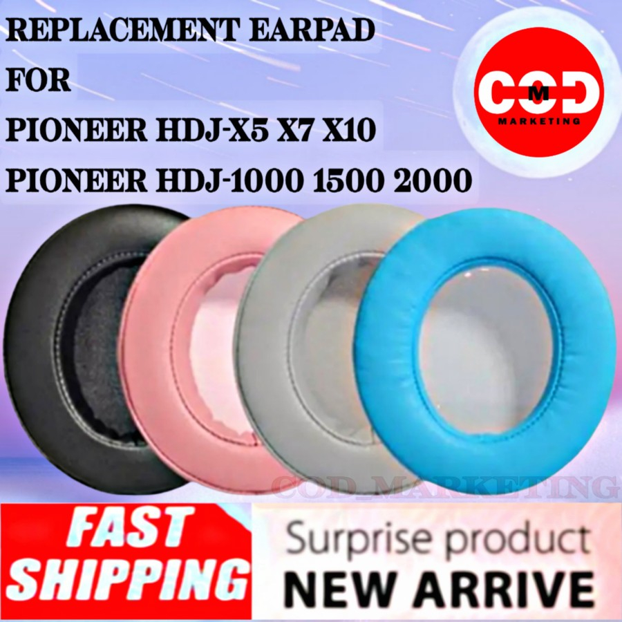 Pad Bantalan Busa Earcup Pioneer HDJ-1000 HDJ-1500 HDJ-2000 HDJ-X5 HDJ-X7 HDJ-X10 HDJ  X5 X7 X10 100