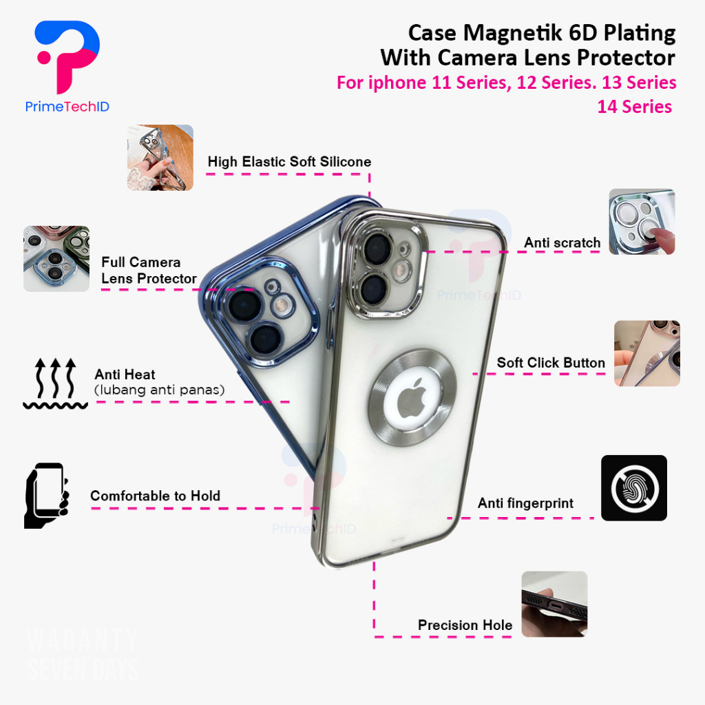 Case iphone Magsafe Magnetik Wireless Charging Case Magnetik 6D Plating Dengan pelindung lensa kamera iPhone 11 11 Pro 11 Pro Max 12 12 Pro 12 Pro Max 13 13 Pro 13 Promax 14 14 Plus 14 Pro 14 Promax