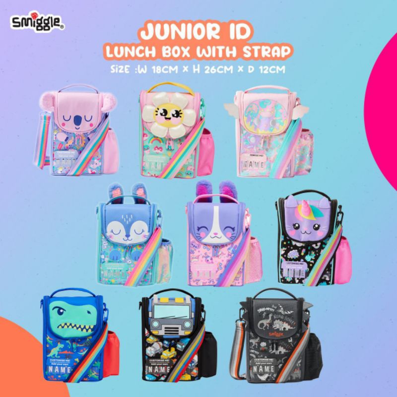 Smiggle Animalia junior character backpacks and lunchbag