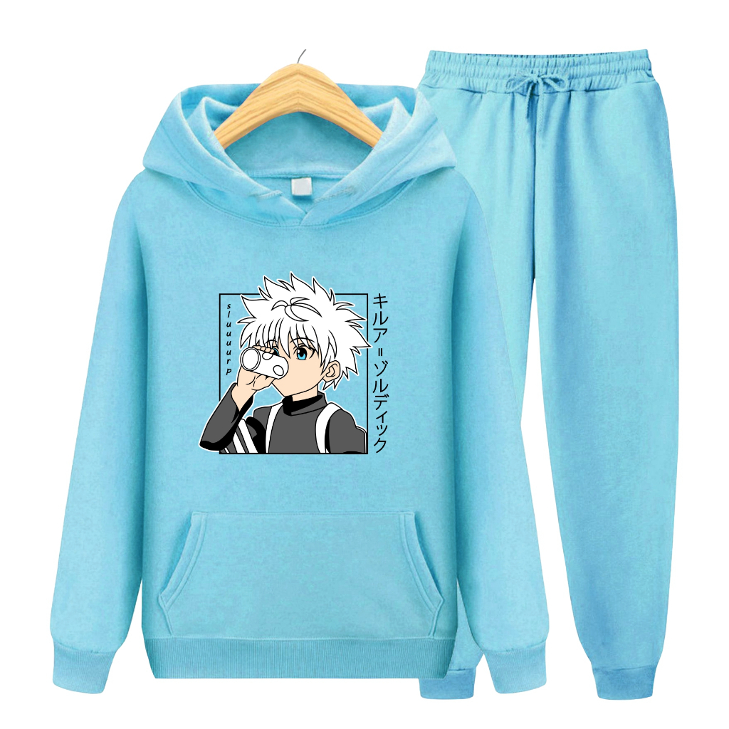 FenishaStore ANIME KILLUA X HUNTER Sweater Hoodie Atasan Dan Setelan Anak Usia 4-13Tahun Bisa Bayar Ditempat COD