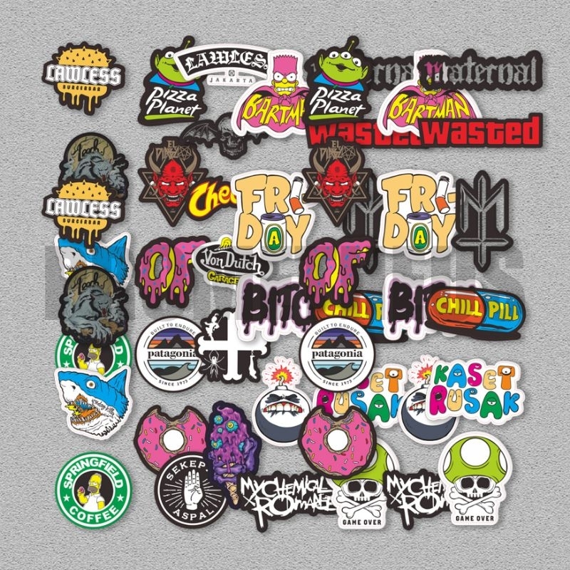 

27pcs STIKER( Lawless)Sticker Vinyl Laptop Waterproof DIY Hp motor helm ipad tablet anti air