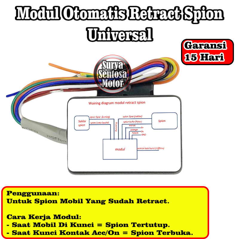 Modul Retract Spion Mobil Universal Atau Modul Otomatis Spion Mobil Universal  Auto folding mirror