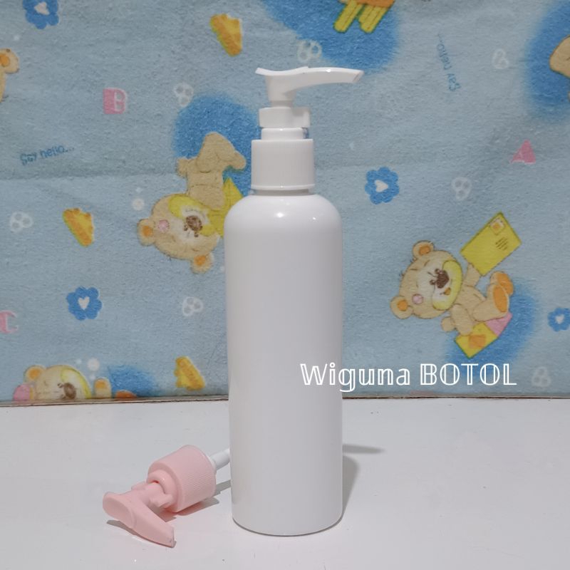 Botol Pump 250ml Putih / Botol Pet 250ml Tutup Pump Clip