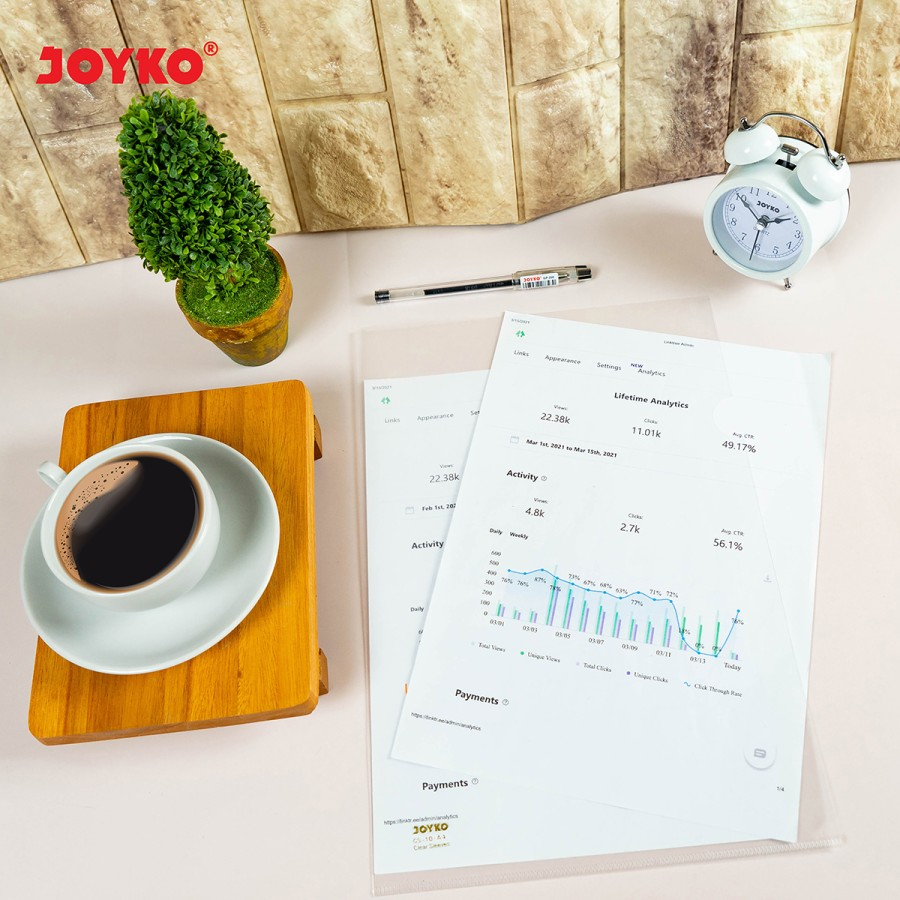 Clear Sleeves Map L Bening Transparan Joyko CS-10/A4 / 2335/F4