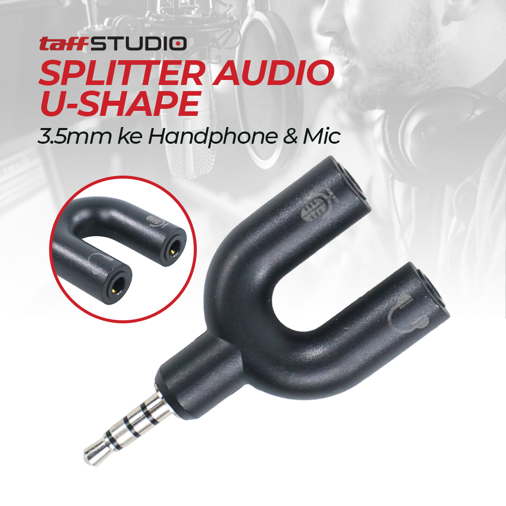 Splitter Audio Shape U 3.5mm ke Headphone &amp; Mic - K0650 - Red