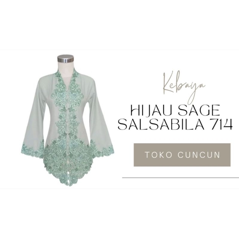 Kebaya Encim Katun Hijau Sage Salsabila 714 Kebaya Modern