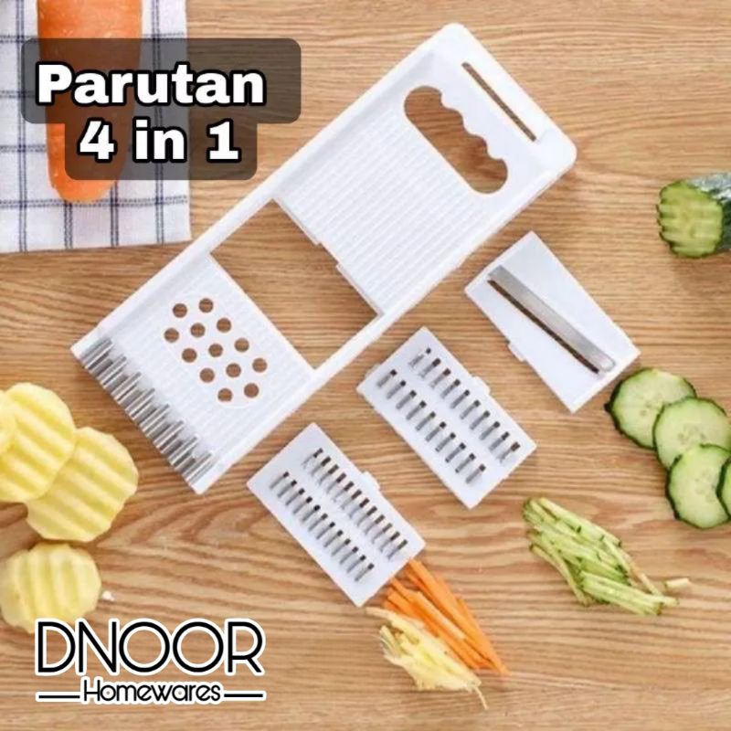 Parutan 4in1 Serbaguna Multifungsi Putih 4 in 1/ Alat Pemotong Buah &amp; Sayur