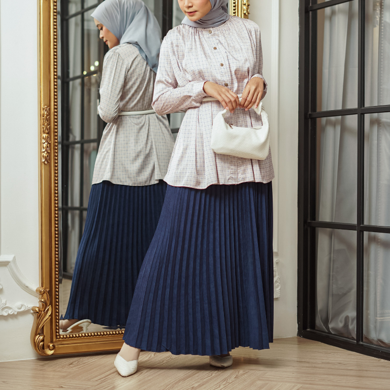 Hada Pleated Skirt - 7 Warna | Zysku Xena | Rok Plisket Lipit Lebar Kantor