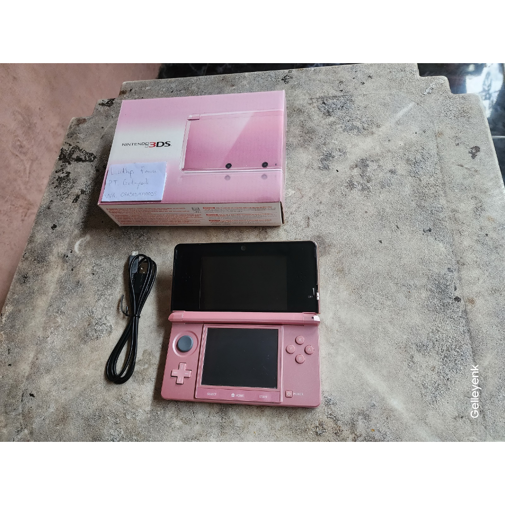 Nintendo 3DS not XL Pearl Pink CFW Luma 32GB Fullset 05
