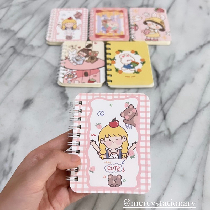 

Notebook Spiral Karakter Kecil Fancy A7 Kartun Memo Buku Catatan Ring