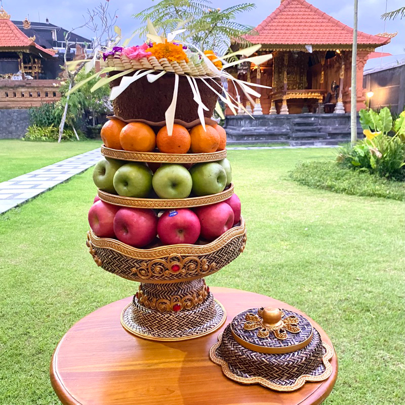 Decocraft Bali - Dulang Antik Tumpuk 3 Bambu