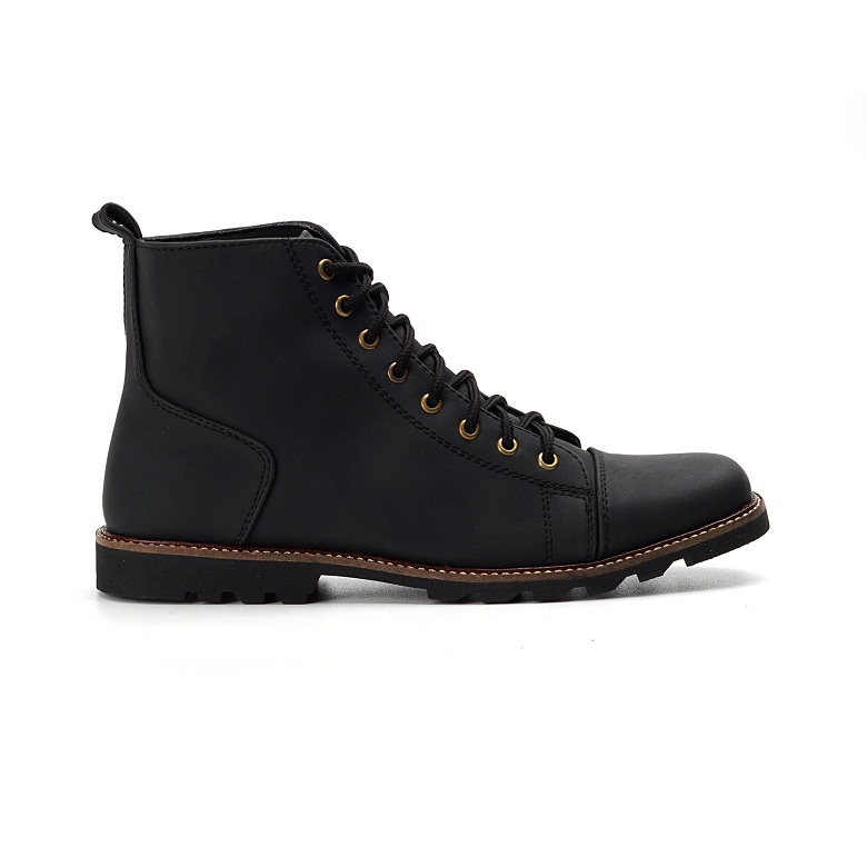 Sepatu Boots Pria Touring Formal Semi Casual Shoes Boot Kerja Dinas Original Tragen Fleming Black