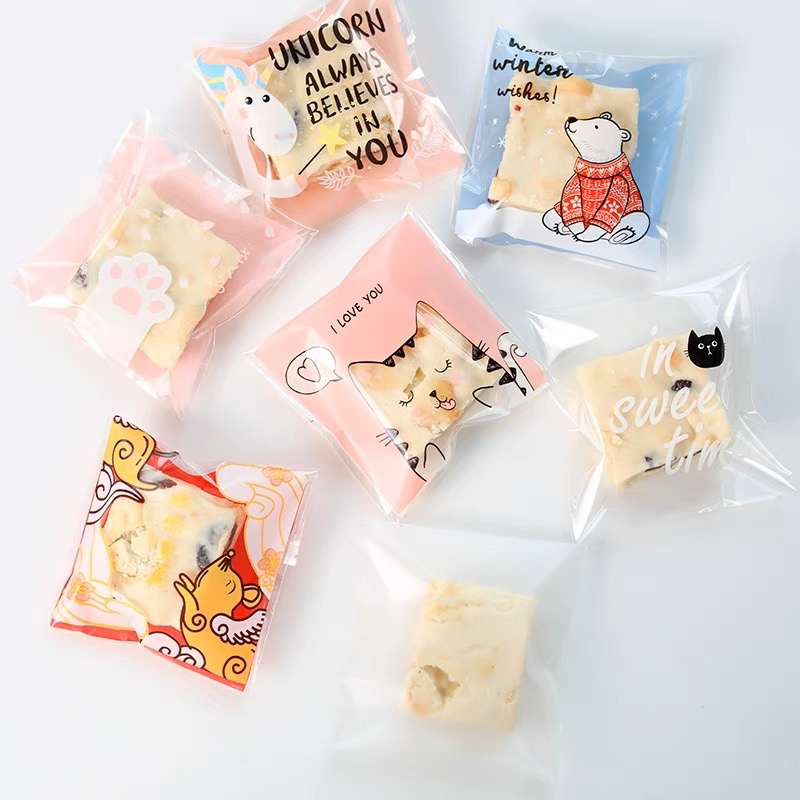 25 pcs OPP 7x7 cm plastik untuk cookies kue kering permen gelang karet crafting arm candies OPP 77