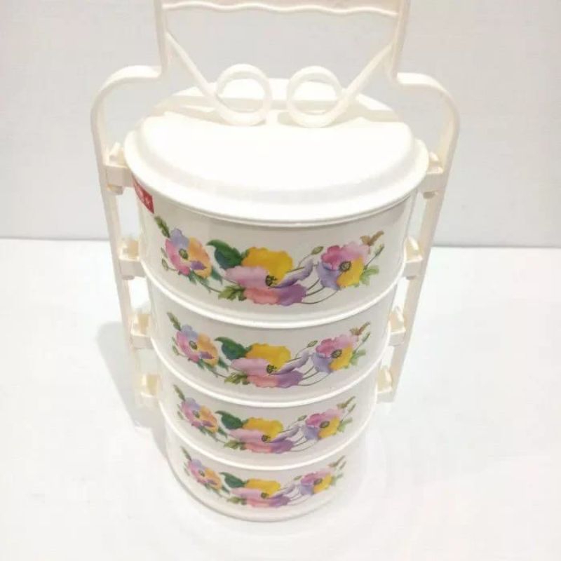 rantang piknik rantang plastik susun 4 Lion Star Diameter 15x7cm