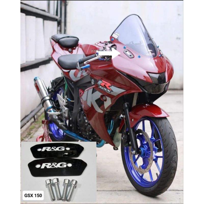 Mirror blank mirorr blanking tutup lubang kaca spion GSX 150 R bahan akrilik kiri kanan plus baut pnp