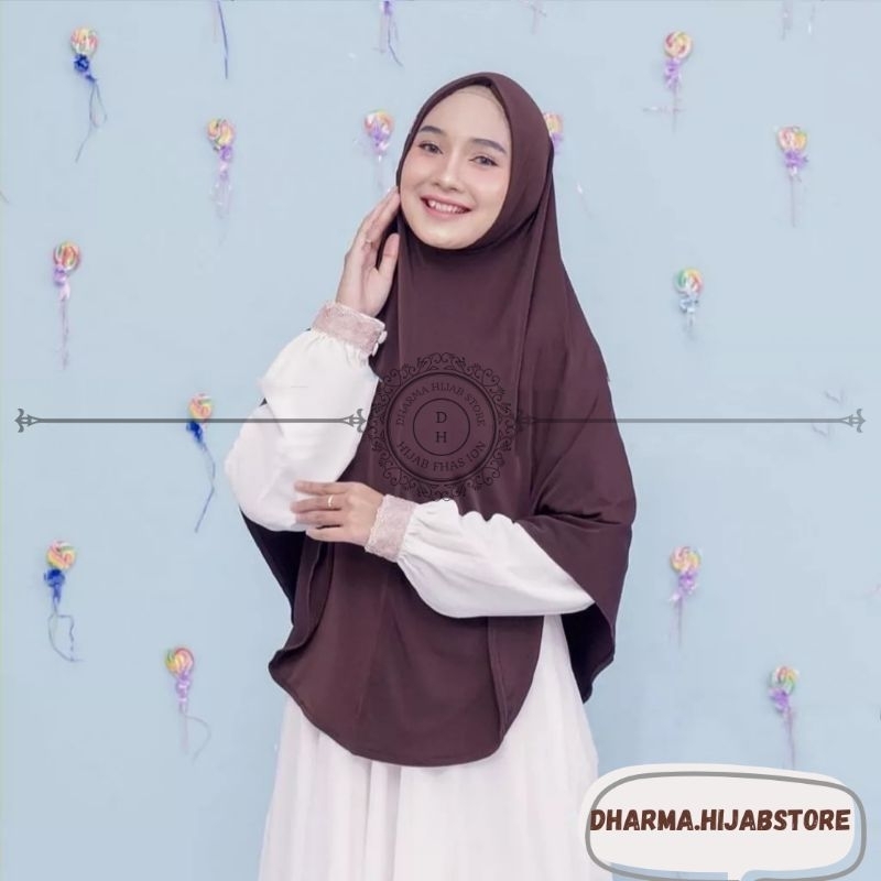 Jilbab Bergo Hamidah Malay Non PAD (XL) | Khimar Daisy Instan Bergo Malay Jersey (XL) | Kerudung Uku