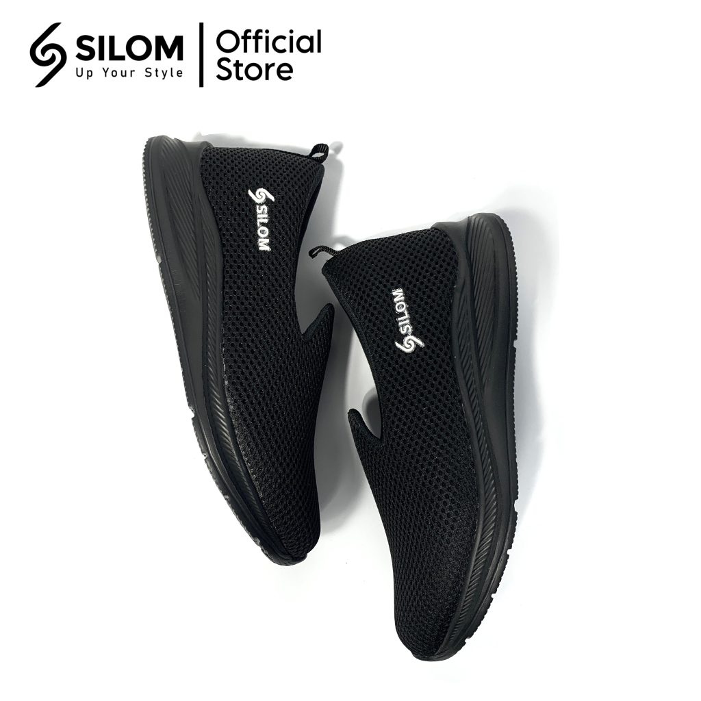 Sepatu Sneakers Pria - Wanita Slip On Silom Up your Style Elestreet Sepatu Olahraga Sepatu Sekolah Full Black
